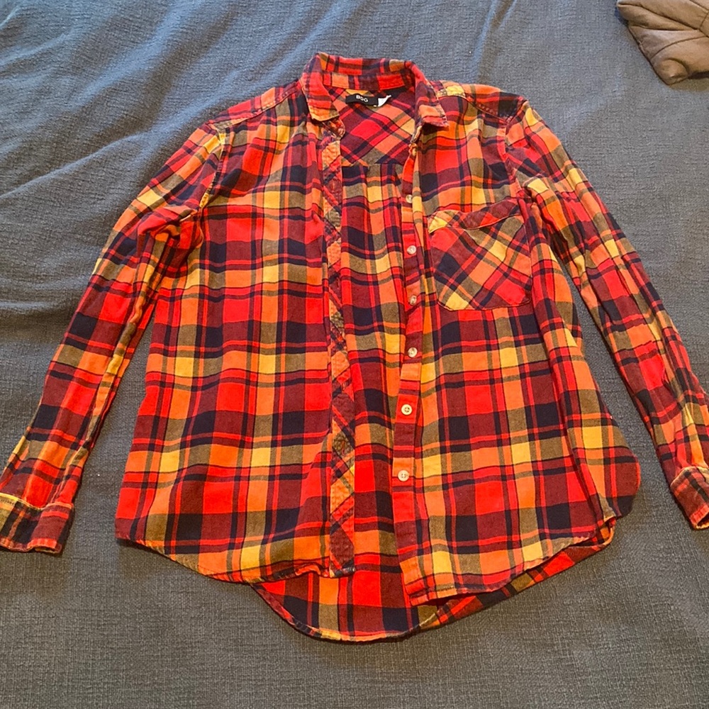 Urban Outfitters Plaid Red/orange/brown long sleeve shirt